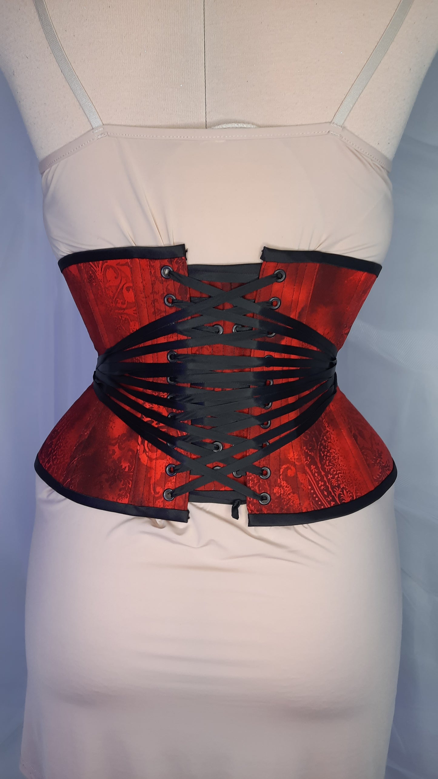 Fan-laced corset