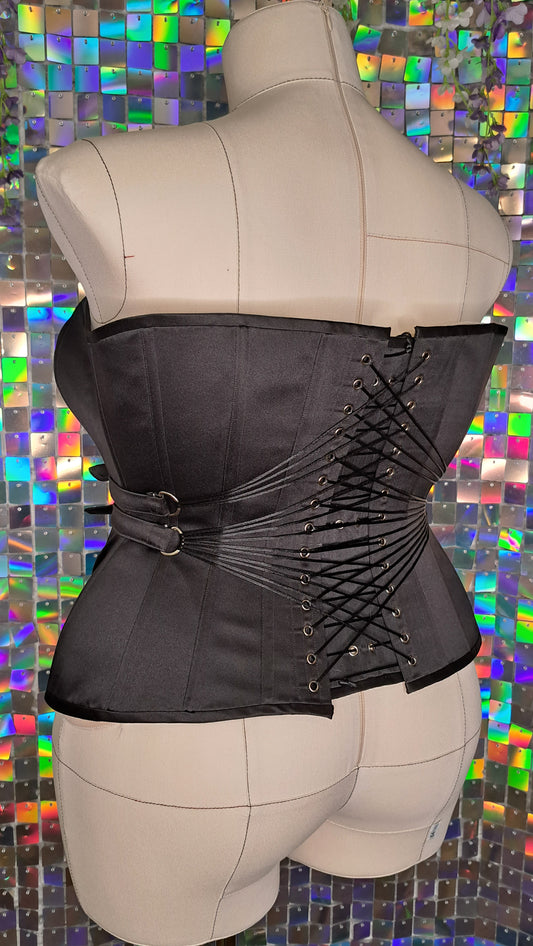 Fan-laced overbust corset (IN STOCK, READY TO SHIP)