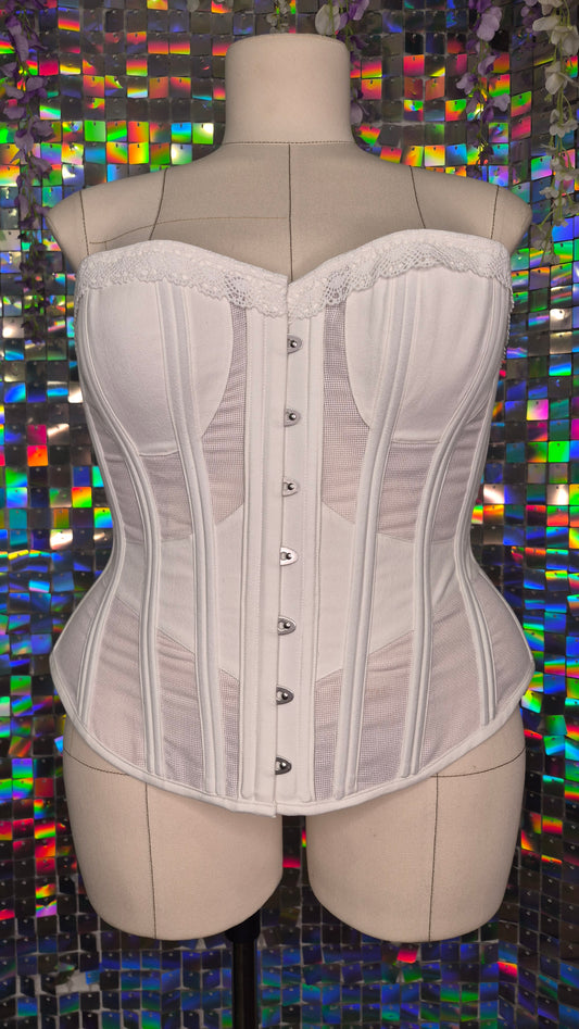 Cotton net overbust corset (Aida cloth)
