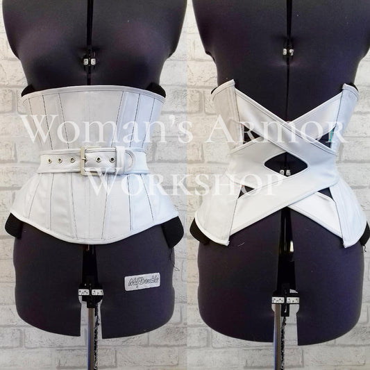 Cross-belted corset